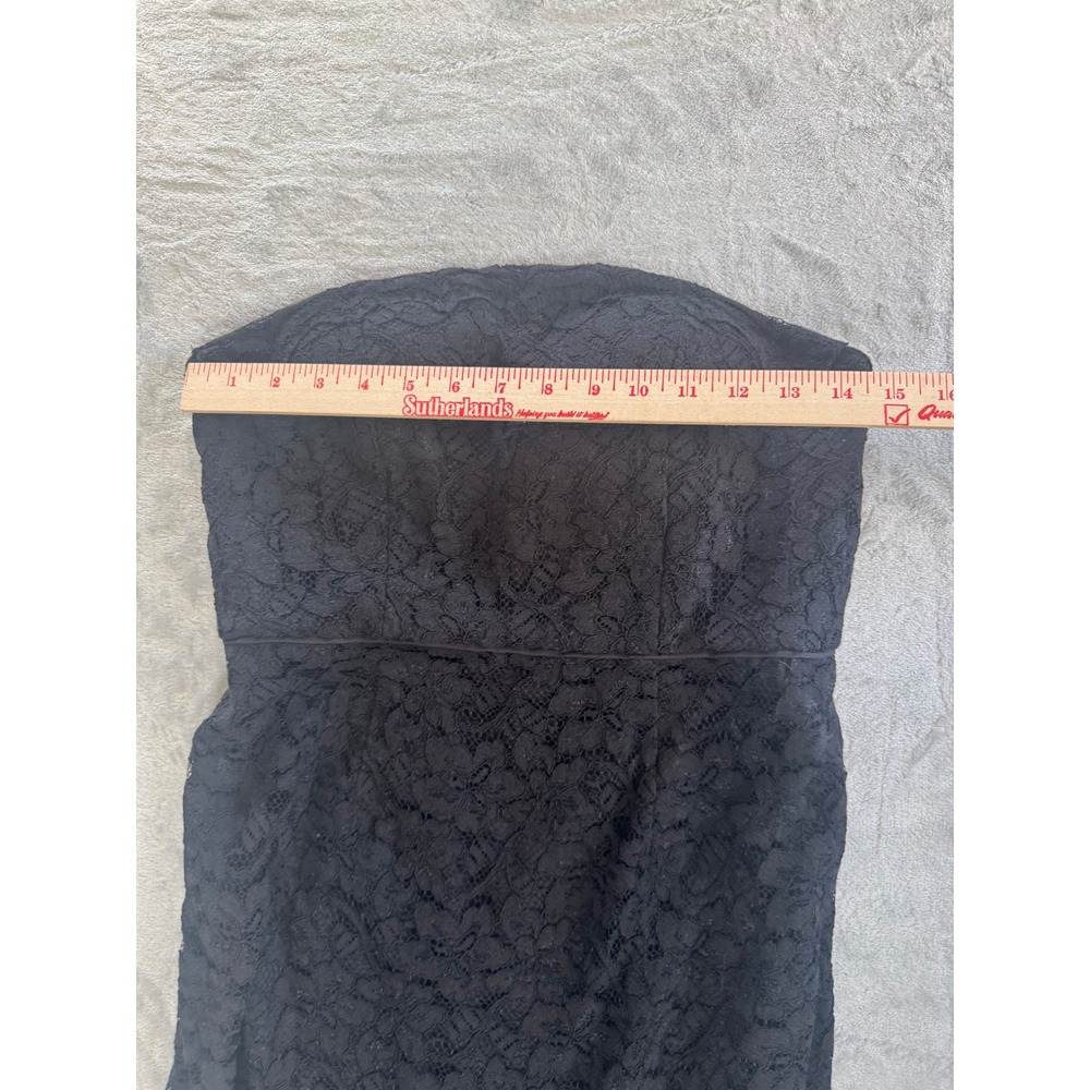 Diane von Furstenberg DVF Black Lace Strapless Sweetheart Cocktail Dress Size 8 - Picture 2 of 11